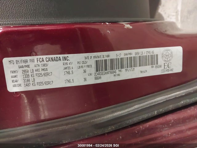 2C4RDGEGXHR766846 Dodge Grand Caravan Gt