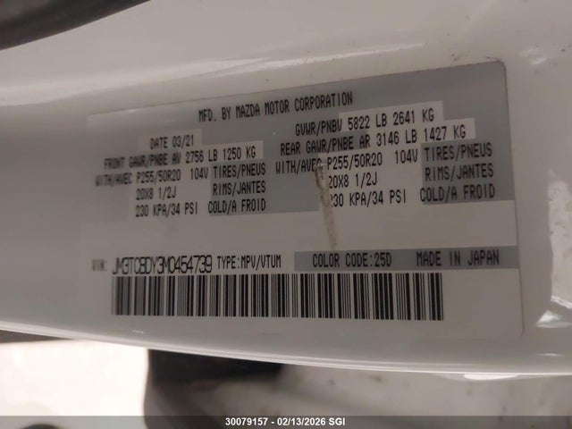 JM3TCBDY3M0454739 Mazda Cx-9 Grand Touring