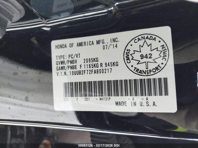 Acura Tlx Advance 2015 19UUB2F72FA800217 Image 9