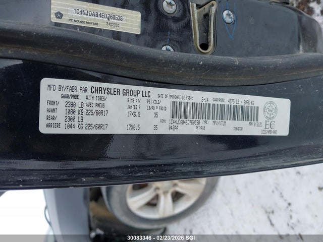 Jeep Compass Sport 2014 1C4NJDAB4ED760538 Image 9