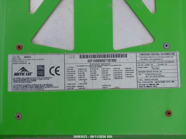 4UF14SNW5ET107495 Arctic Cat Arctic Cat