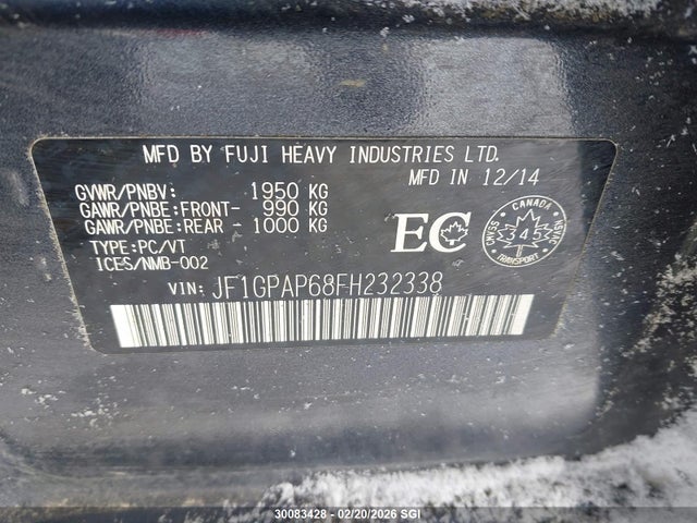 Subaru Impreza Limited 2015 JF1GPAP68FH232338 Image 9