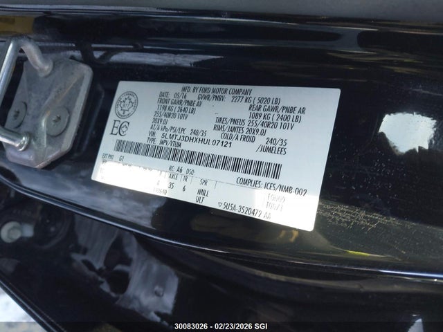 5LMTJ3DHXHUL07121 Lincoln Mkc Reserve