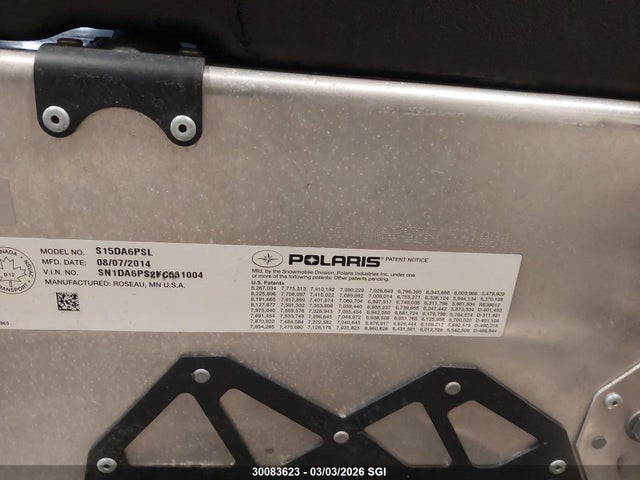 Polaris Snowmobile 2015 SN1DA6PS2FC531004 Image 9