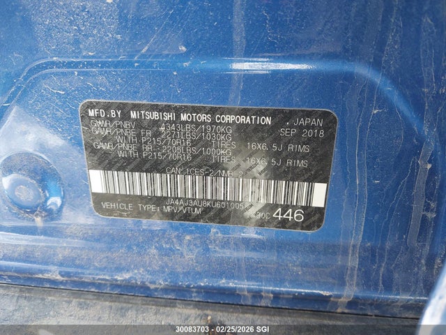 Mitsubishi RVR SE 2019 JA4AJ3AU8KU601005 Image 9