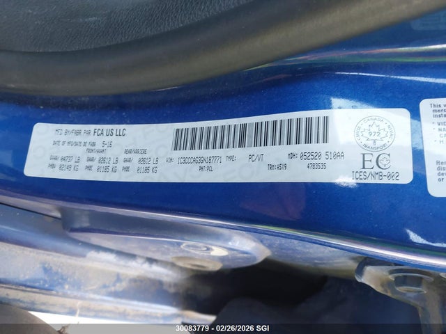 Chrysler 200 Limited 2016 1C3CCCAG3GN187771 Image 9