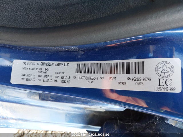 Chrysler 200 Limited 2015 1C3CCCAB8FN507346 Image 9