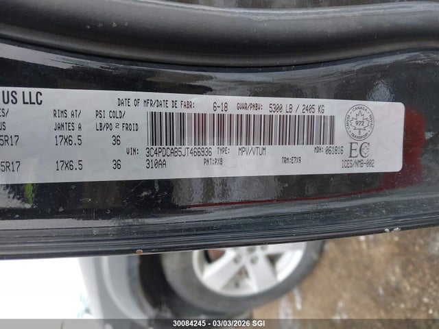 Dodge JOURNEY SE 2018 3C4PDCAB5JT466936 Image 9