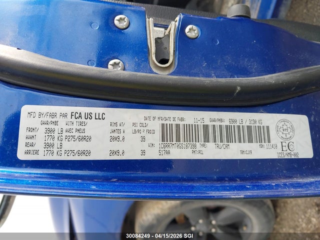 1C6RR7MT0GS187398 RAM 1500 Sport