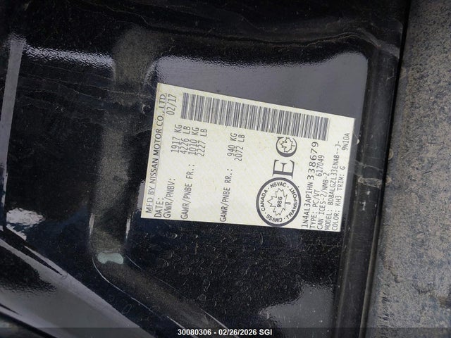 Nissan Altima 2017 1N4AL3AP1HN338679 Image 9