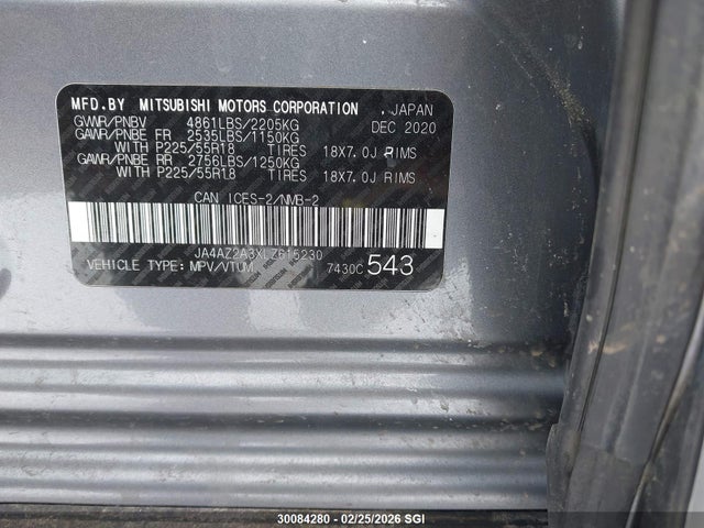 JA4AZ2A3XLZ615230 Mitsubishi Outlander Es