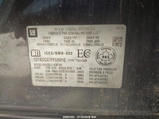 1GT422CG7FF526812 GMC Sierra K3500 Sle