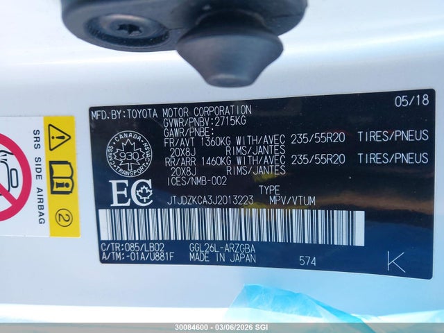 Lexus Rx 350 L 2018 JTJDZKCA3J2013223 Image 9