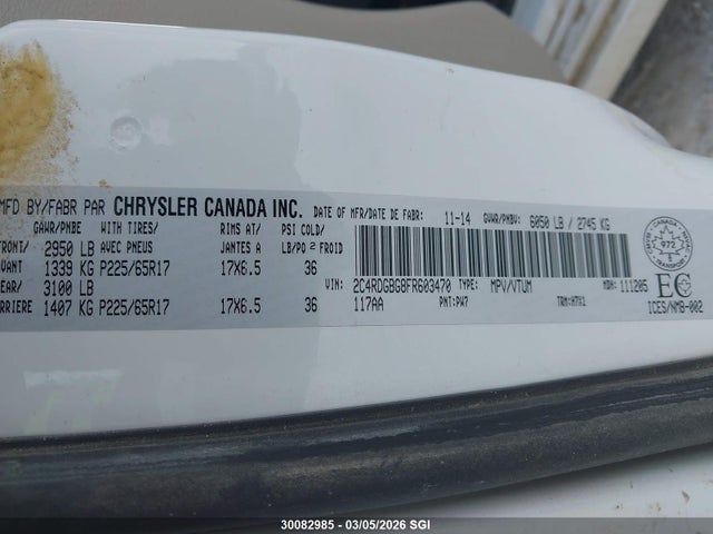 2C4RDGBG8FR603470 Dodge Grand Caravan Se