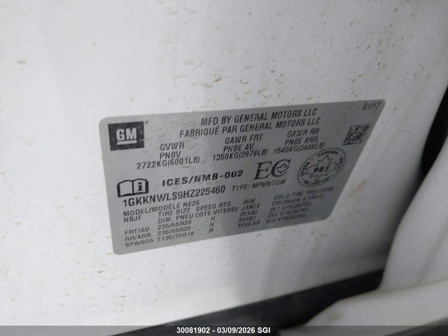 1GKKNWLS9HZ225460 GMC Acadia Slt-2