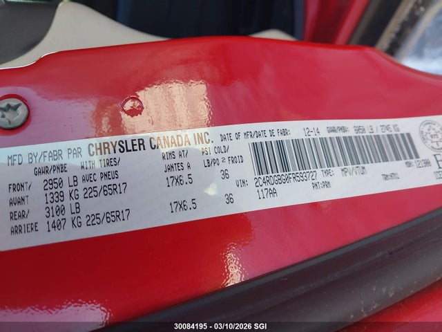2C4RDGBG0FR593727 Dodge Grand Caravan Se