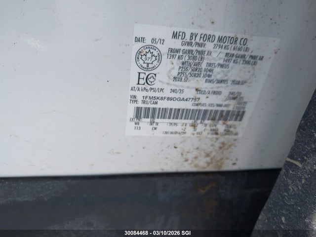 Aukcja sprzedaży 2013 Ford Explorer Limited, vin: 1FM5K8F89DGA47757, numer aukcji: 30084468