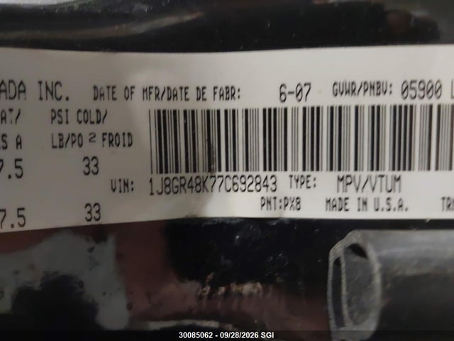 Aukcja sprzedaży 2007 Jeep Grand Cherokee Laredo/columbia/freedom, vin: 1J8GR48K77C692843, numer aukcji: 30085062