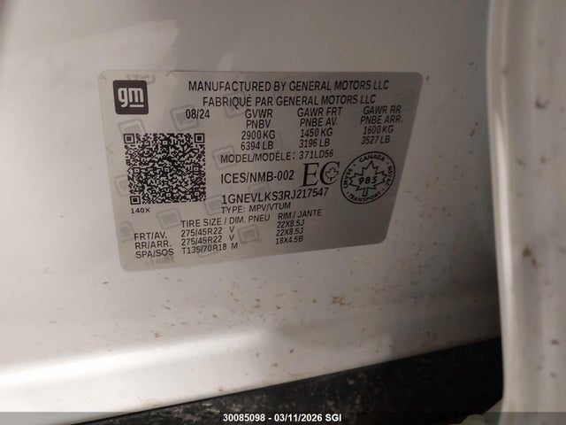 1GNEVLKS3RJ217547 Chevrolet Traverse Rs