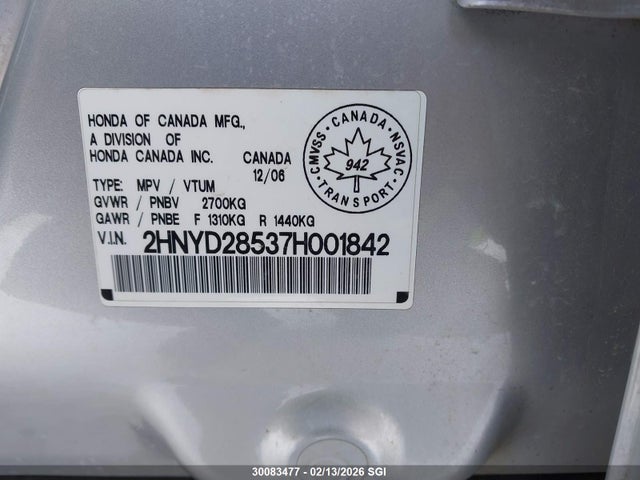 Продажа на аукционе авто 2007 Acura Mdx Sport, vin: 2HNYD28537H001842, номер лота: 30083477