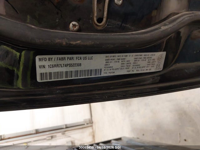 30085459 :رقم المزاد ، 1C6RR7LT4PS522308 vin ، 2023 Ram 1500 Classic Slt مزاد بيع