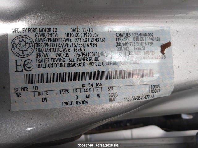 1FADP3F24EL212693 Ford FOCUS SE