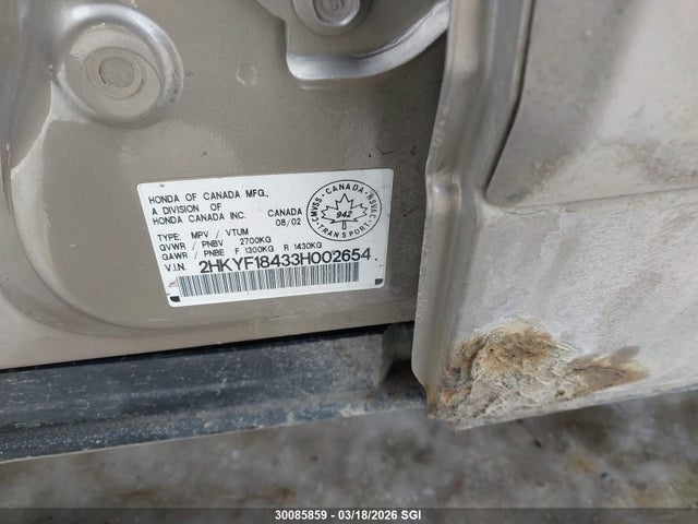 Продаж на аукціоні авто 2003 Honda Pilot Ex, vin: 2HKYF18433H002654, номер лоту: 30085859
