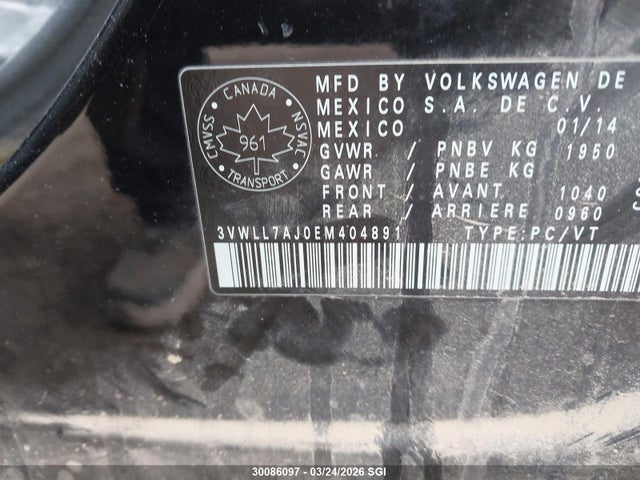 Aukcja sprzedaży 2014 Volkswagen Jetta Tdi, vin: 3VWLL7AJ0EM404891, numer aukcji: 30086097