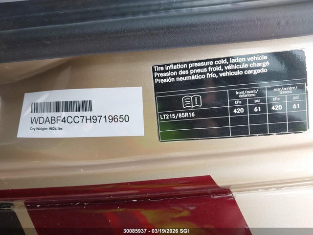 Aukcja sprzedaży 2017 Mercedes-benz Sprinter 3500, vin: WDABF4CC7H9719650, numer aukcji: 30085937