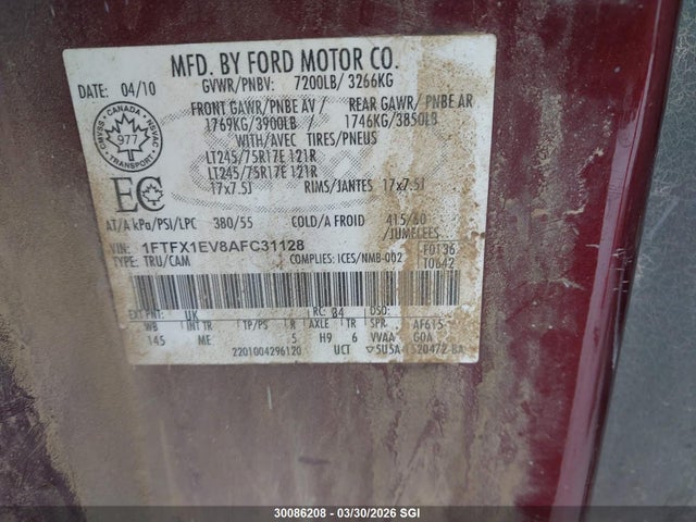 Aukcja sprzedaży 2010 Ford F150 Super Cab, vin: 1FTFX1EV8AFC31128, numer aukcji: 30086208