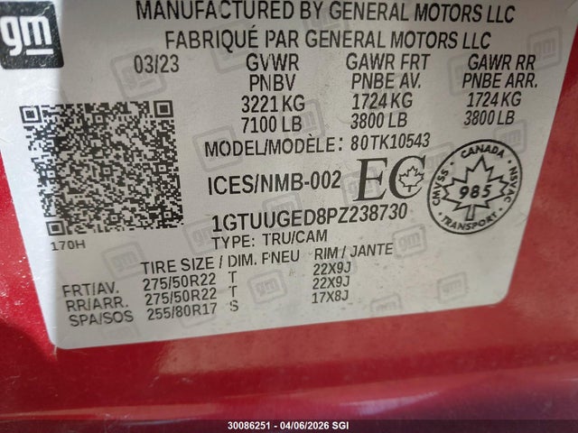 1GTUUGED8PZ238730 GMC Sierra K1500 Denali