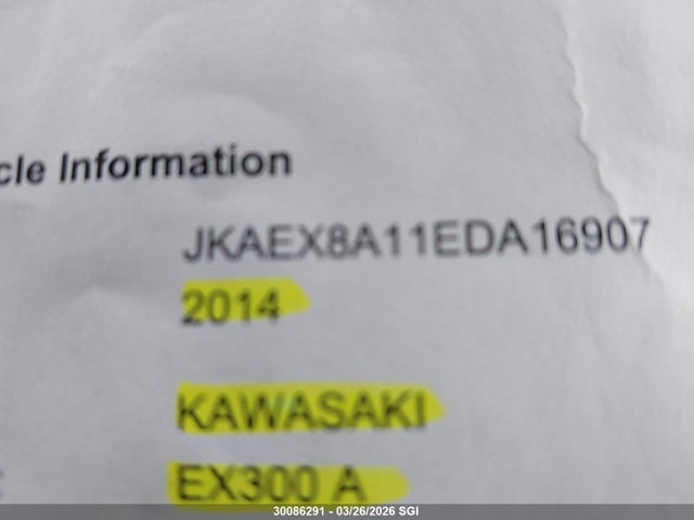 Kawasaki Ex300 A 2014 JKAEX8A11EDA16907 Image 10
