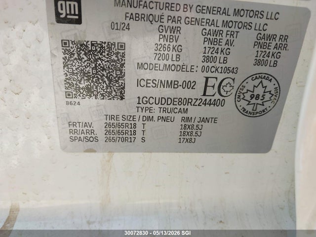 1GCUDDE80RZ244400 Chevrolet Silverado K1500 Lt