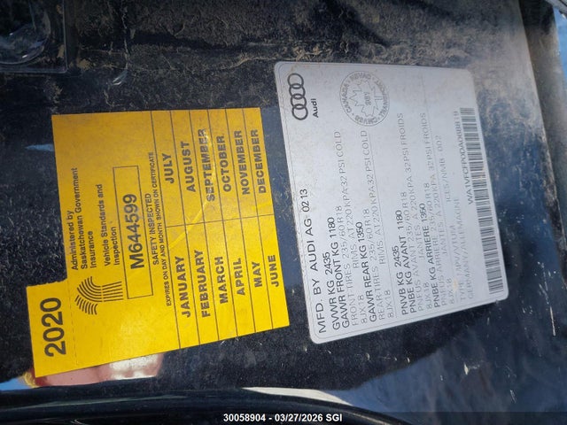 30058904 :رقم المزاد ، WA1VFCFP0DA068819 vin ، 2013 Audi Q5 Premium Plus مزاد بيع