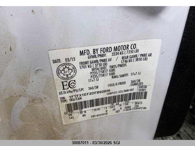 Aukcja sprzedaży 2013 Ford F150 Super Cab, vin: 1FTFX1EF2DFB92856, numer aukcji: 30087011