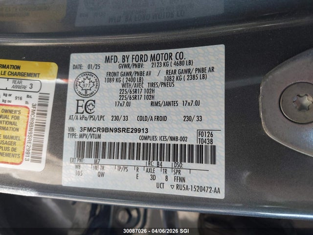 3FMCR9BN9SRE29913 Ford Bronco Sport Big Bend