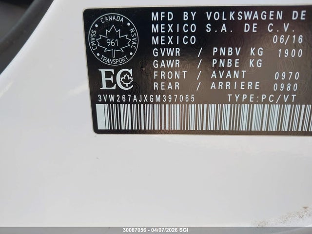 3VW267AJXGM397065 Volkswagen JETTA S