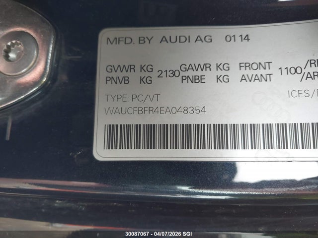 Продаж на аукціоні авто 2014 Audi A5 Premium, vin: WAUCFBFR4EA048354, номер лоту: 30087067