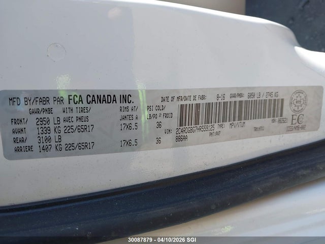 2C4RDGBG7HR559125 Dodge Grand Caravan Se