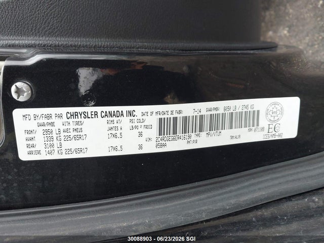 2014 Dodge Grand Caravan R/t მანქანა იყიდება აუქციონზე, vin: 2C4RDGEG6ER416190, აუქციონის ნომერი: 30088903