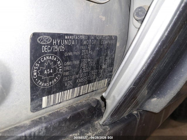 Продаж на аукціоні авто 2006 Hyundai Santa Fe Gls/limited, vin: KM8SB73D36U102951, номер лоту: 30068527
