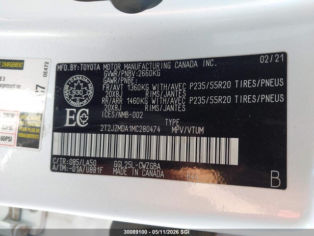 2021 Lexus Rx 350 მანქანა იყიდება აუქციონზე, vin: 2T2JZMDA1MC280474, აუქციონის ნომერი: 30089100