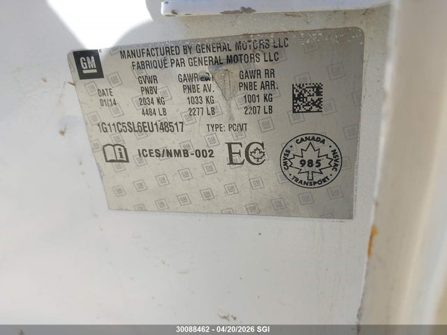 1G11C5SL6EU148517 Chevrolet MALIBU 1LT