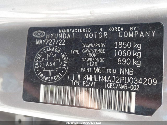 Aukcja sprzedaży 2023 Hyundai Elantra Limited, vin: KMHLN4AJ2PU034209, numer aukcji: 30089237