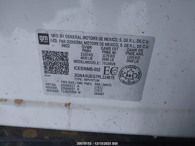 3GNAXUEG7PL114675 Chevrolet EQUINOX LT