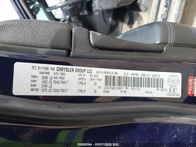 1C4RJFAG6EC108471 Jeep Grand Cherokee Laredo