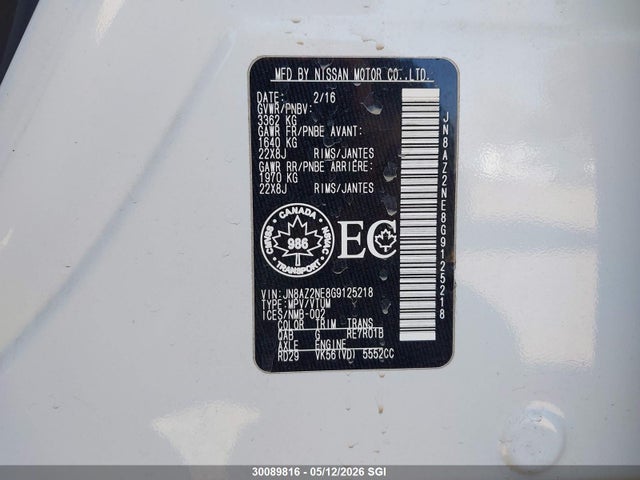 JN8AZ2NE8G9125218 Infiniti QX80