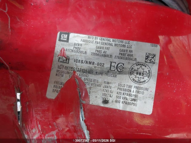 Aukcja sprzedaży 2010 Gmc Sierra K2500 Sle, vin: 1GT4K0B63AF121469, numer aukcji: 30072567