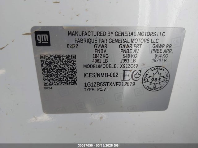 1G1ZB5STXNF212679 Chevrolet MALIBU LS
