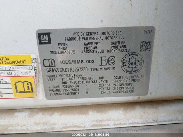 5GAKVCKD7HJ257238 Buick Enclave